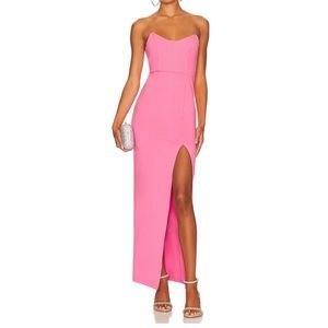 REVOLVE pink strapless maxi dress